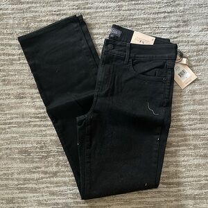 NYDJ Marilyn straight jeans. Size 8. Black wash.